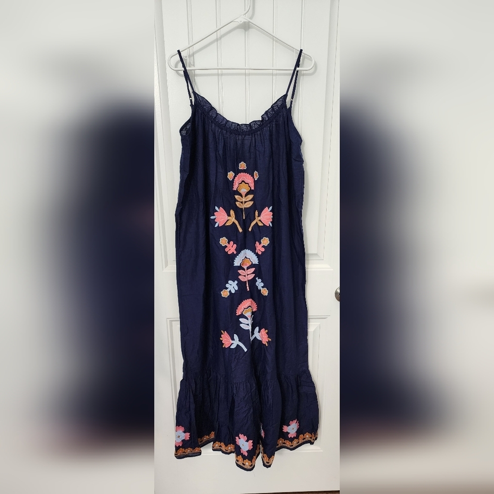 NEW! Anthropologie The Malika Embroidered Dress, Size Medium - Picture 4 of 9
